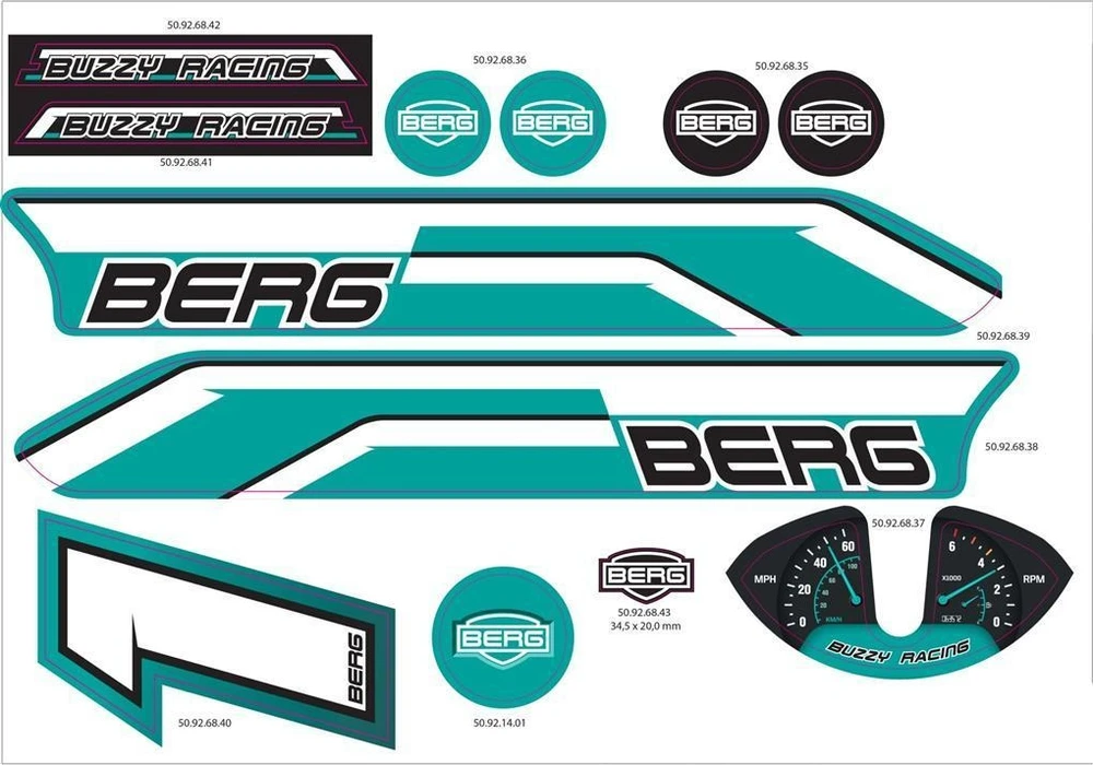 Berg Buzzy – lipdukų rinkinys Racing