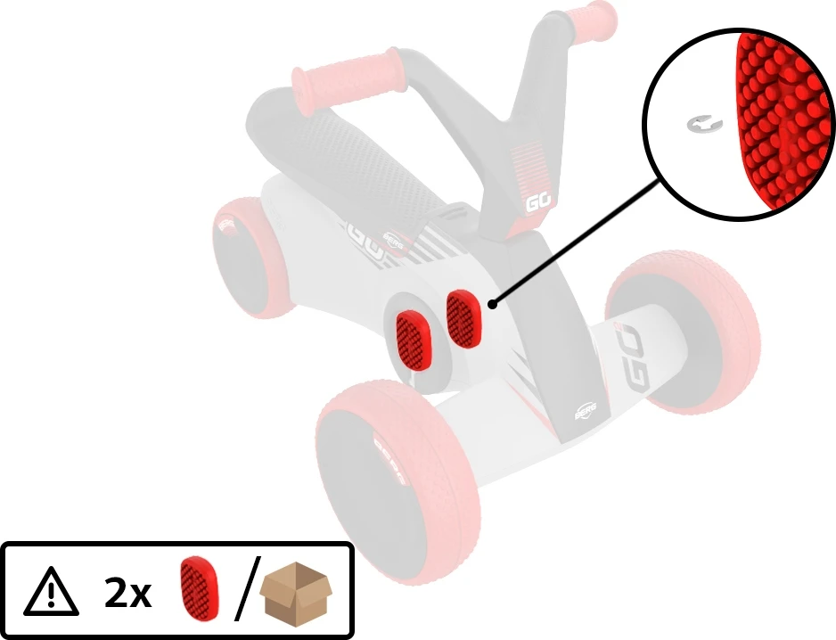 BERG GO² SparX Raudona pedalas (2 vnt.)