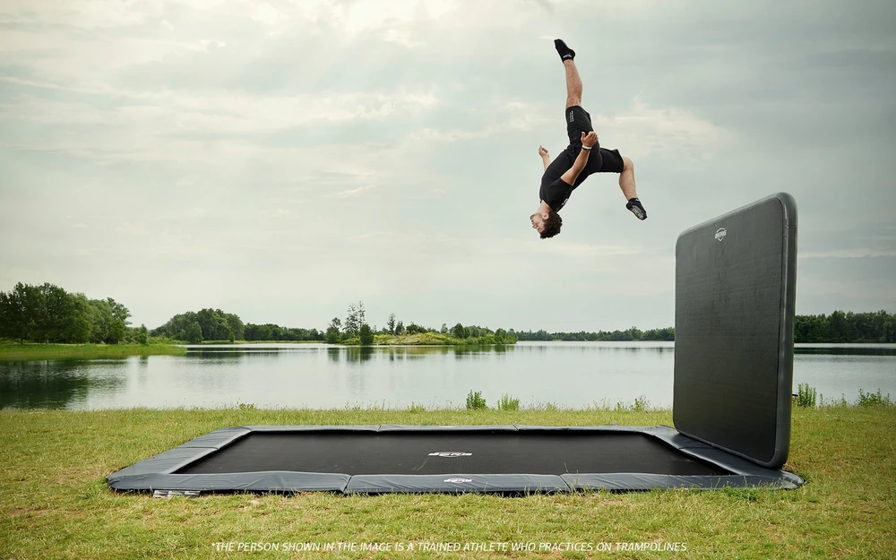 Įleidžiamas batutas BERG Sports Ultim Elite FlatGround 500, pilkas + AeroWall
