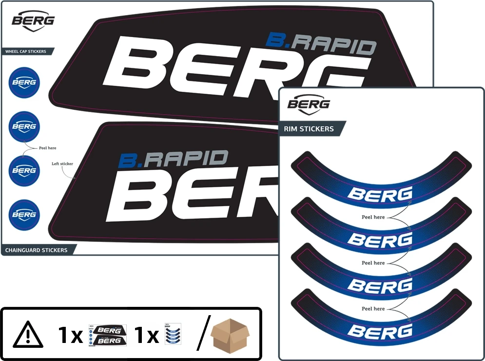 Berg XL/XXL rėmo lipdukų rinkinys B.Rapid Mėlyna