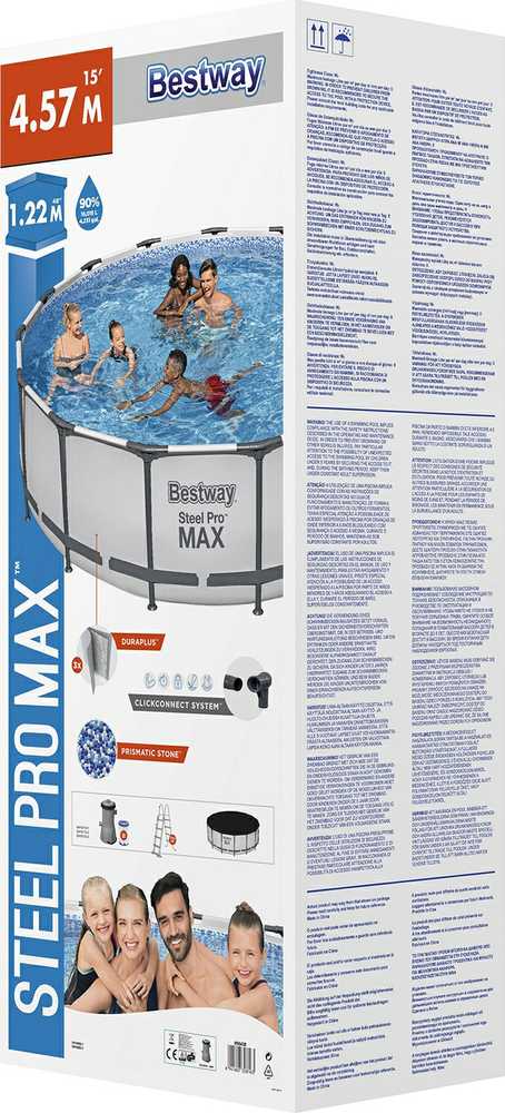"Bestway" baseino komplektas "Steel Pro Max 457 pilkas
