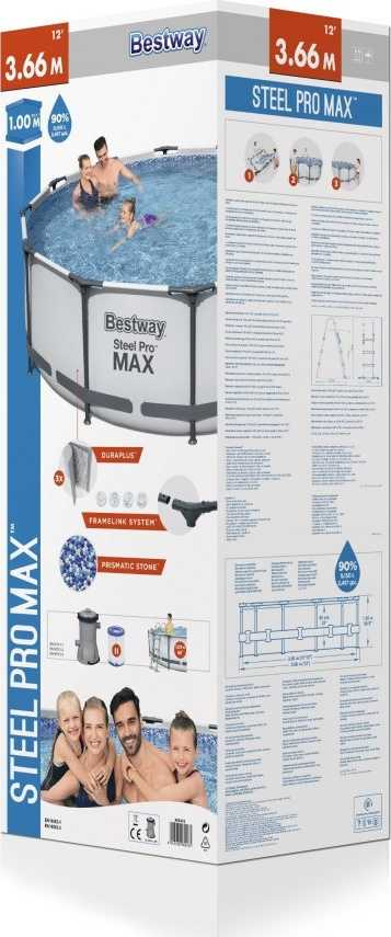 Karkasinis baseinas 366 x 100 cm Bestway 56418