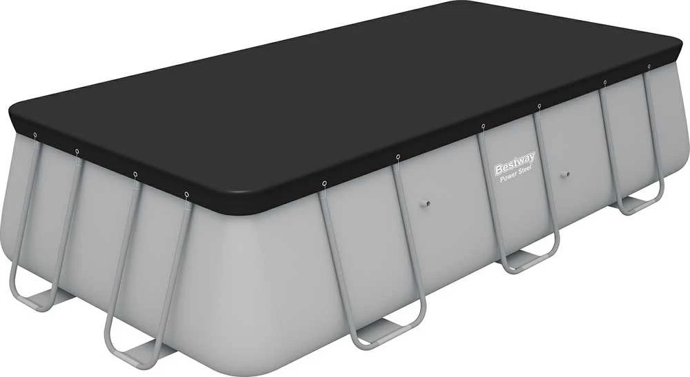Bestway® PVC baseino uždangalas 396 x 185 cm, juodas, kvadratinis