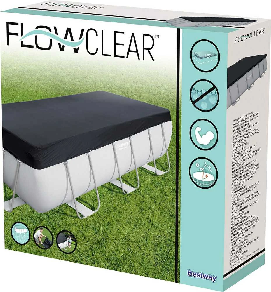 Bestway® PVC baseino uždangalas 396 x 185 cm, juodas, kvadratinis