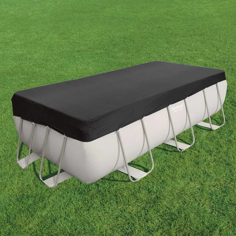 Bestway® PVC baseino uždangalas 396 x 185 cm, juodas, kvadratinis