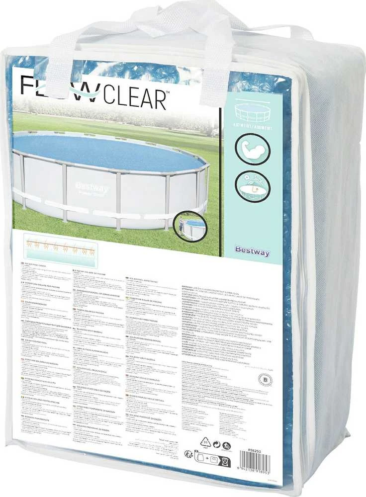 Bestway Baseino uždangalas Flowclear, mėlynas, 462cm, apskritas