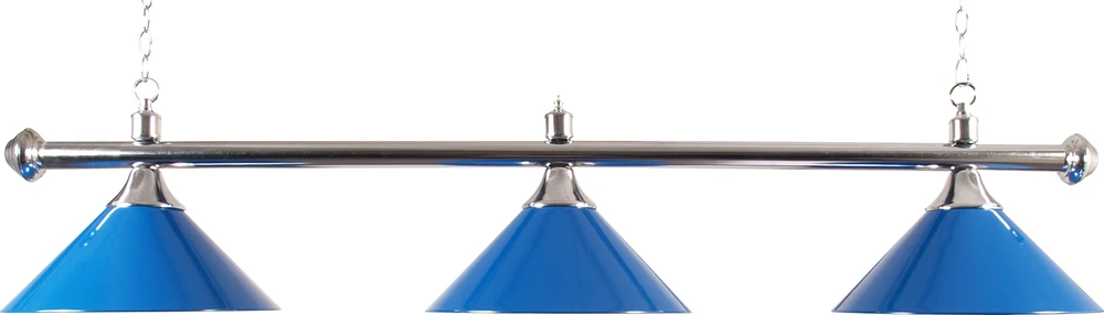Chromuota biliardo lempa su 3 gaubtais Buffalo, mėlyna, 150 cm