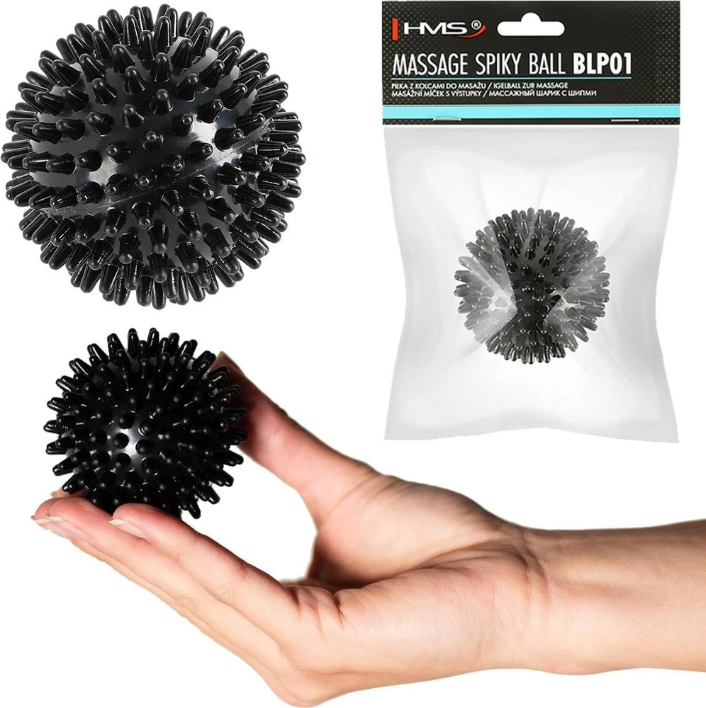 BLP01 Juodas MASAŽINIS SPYGLIUOTAS KAMUOLYS HMS