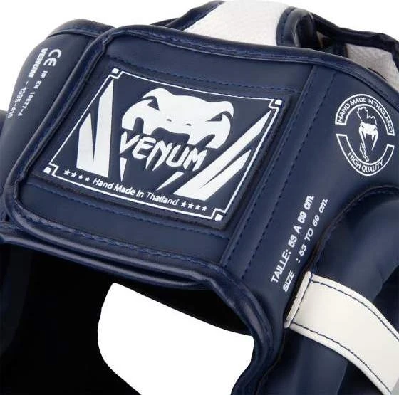 Bokso šalmas Venum Elite - Baltas/Navy Mėlyna