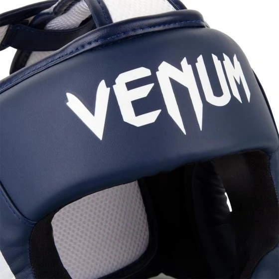 Bokso šalmas Venum Elite - Baltas/Navy Mėlyna