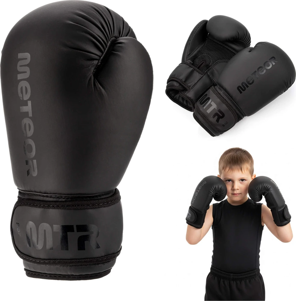Meteor 12 oz treniruočių bokso pirštinės, Velcro, PU