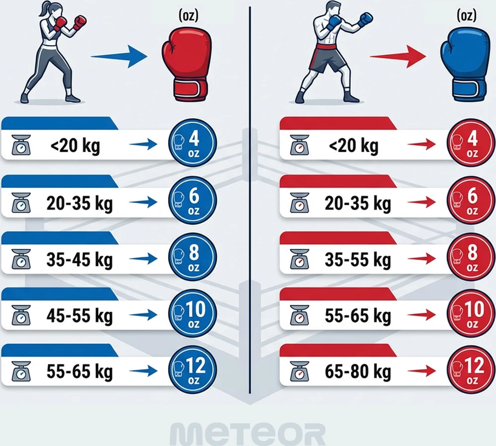 Meteor 12 oz treniruočių bokso pirštinės, Velcro, PU