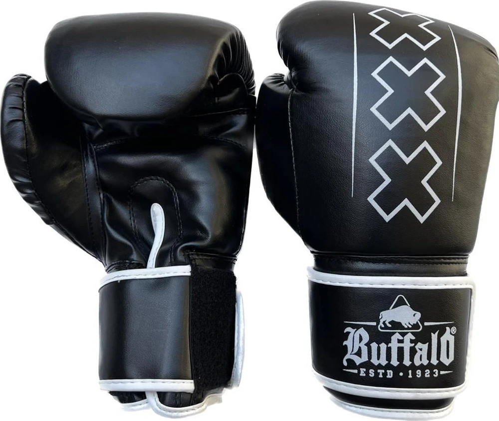 Buffalo Outrage bokso pirštinės, juodai baltos, 14oz