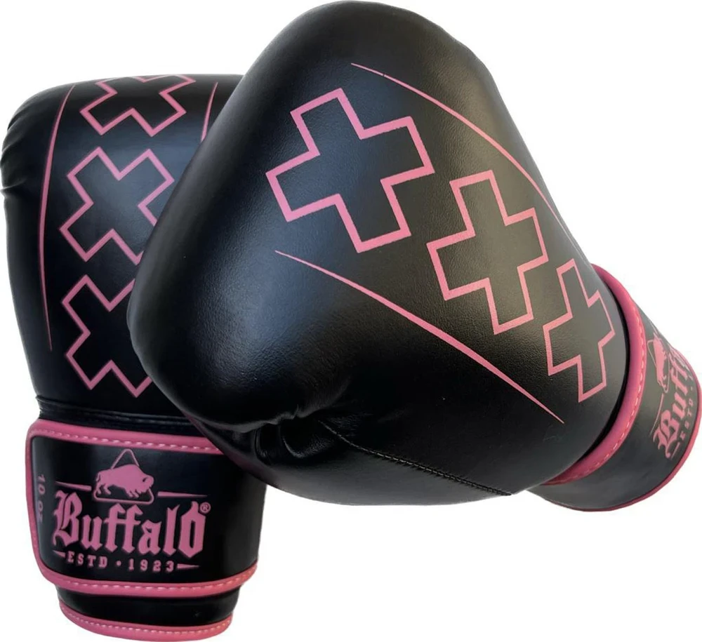 Buffalo Outrage bokso pirštinės, juodos ir rožinės, 10 oz
