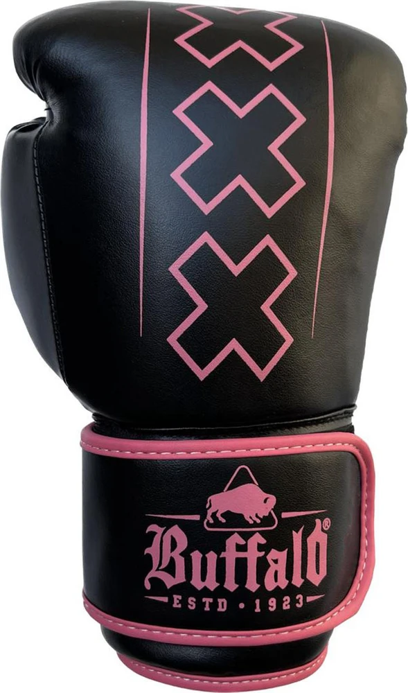 Bokso pirštinės Buffalo Outrage, juodos ir rožinės, 14 oz