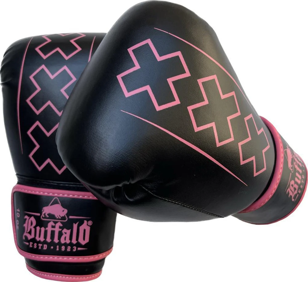 Bokso pirštinės Buffalo Outrage, juodos ir rožinės, 12 oz