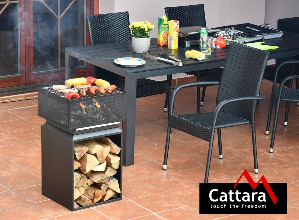 Cattara Laužavietė CUBE su grotelėmis, 74 cm