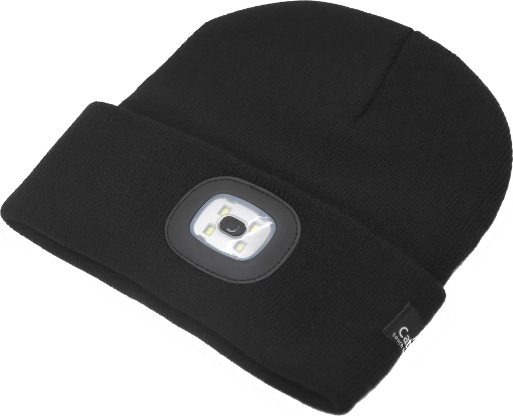 Cattara Juoda kepurė su LED žibintuvėliu ir USB įkrovimu