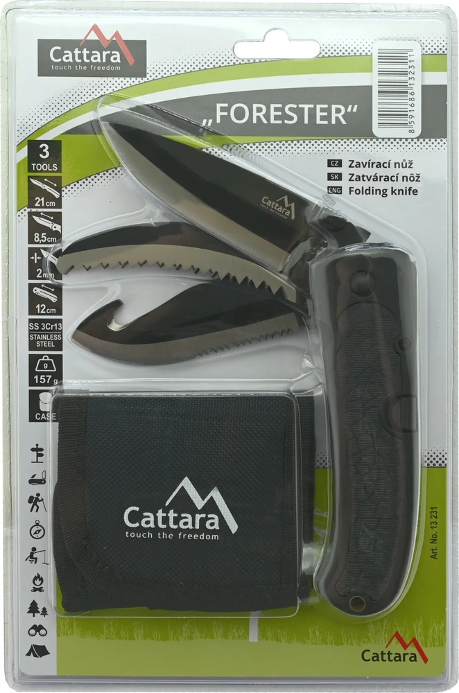 Cattara FORESTER 3in1 uždarymo peilis 21cm