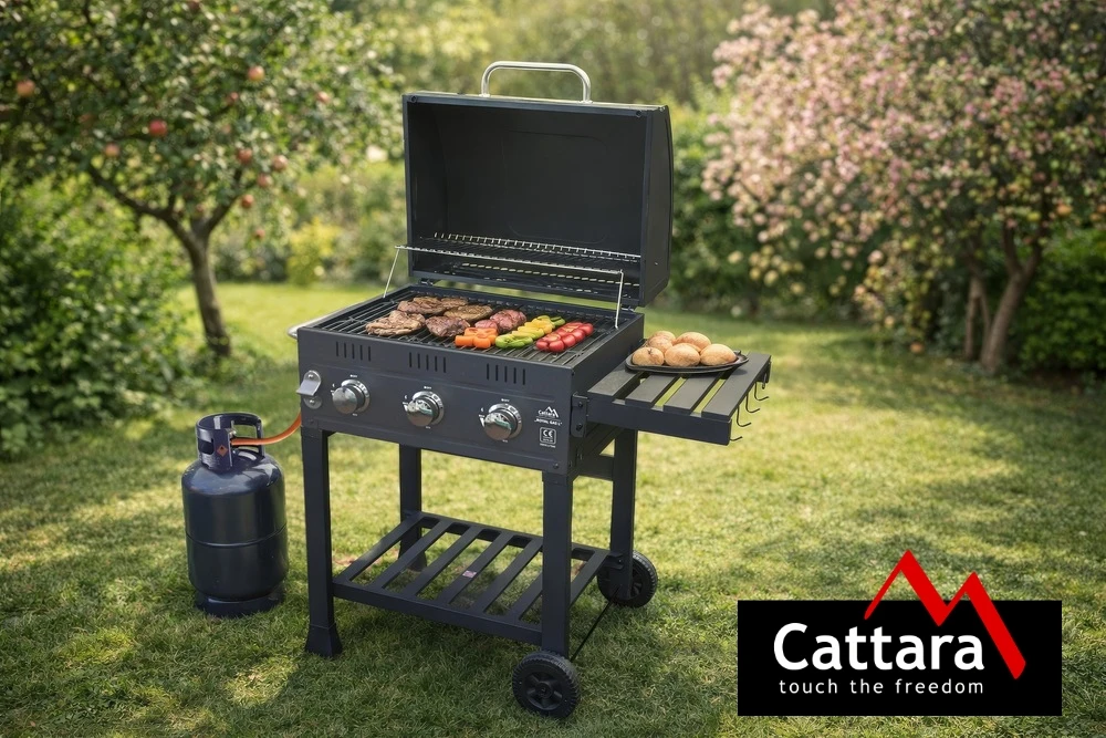 Cattara Dujinis grilis ROYAL GAS L su ketaus grotelėmis