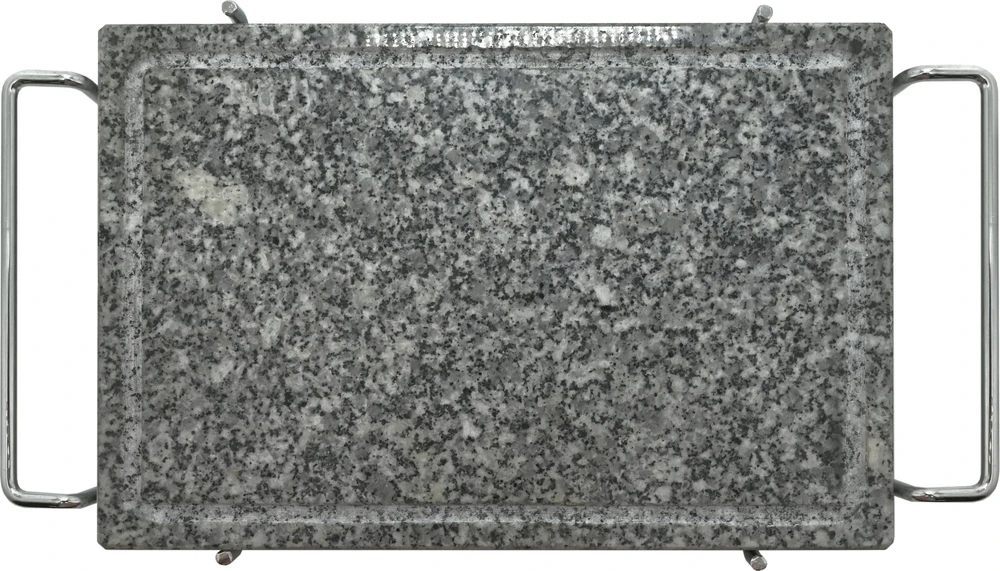 Cattara Granitinė kepimo plokštė GRANIT L su grioveliu ir laikikliu, 30x20x1,65 cm