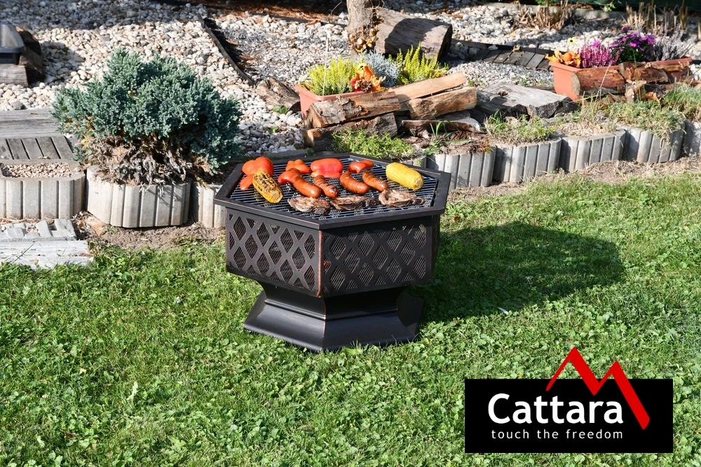 Cattara HEXAGON varinės patinos laužavietė su dangčiu