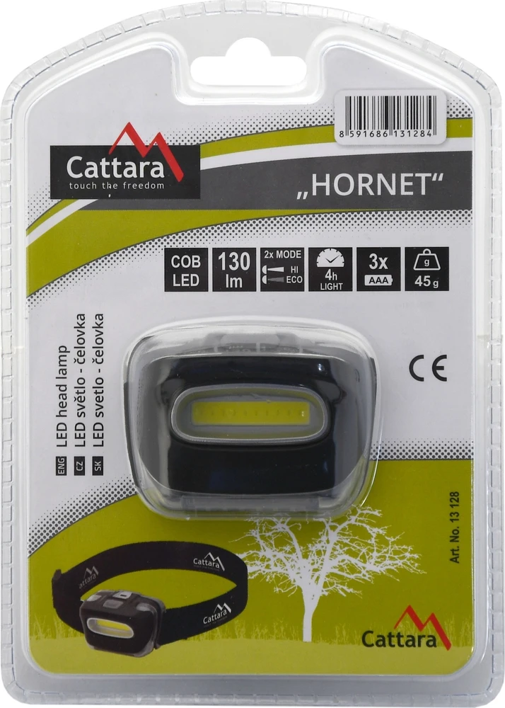 Cattara Prožektorius ant galvos HORNET 130 lm COB 3xAAA