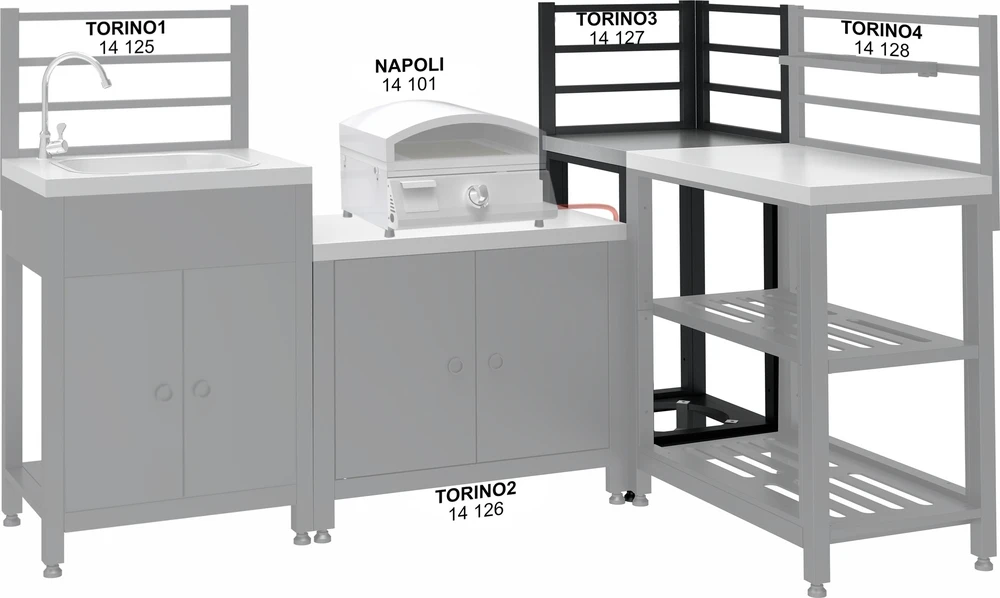 Cattara Kampinis modulis TORINO 3 lauko virtuvei, 47x47x123 cm