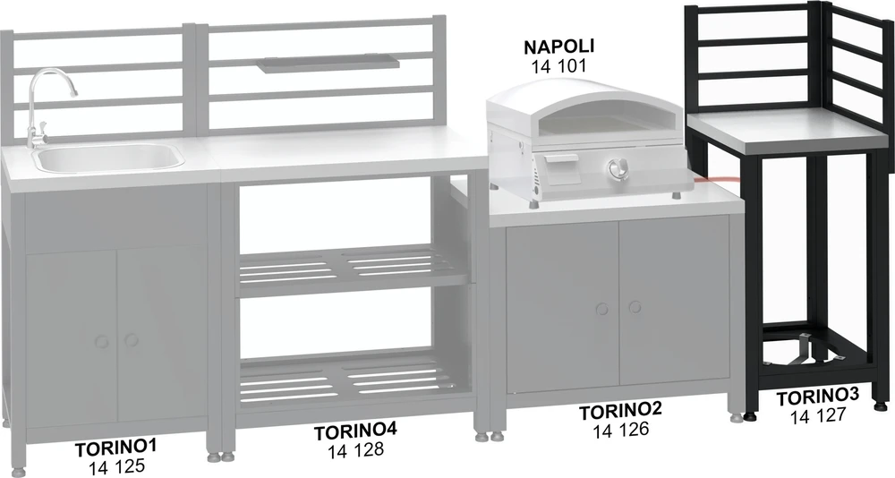 Cattara Kampinis modulis TORINO 3 lauko virtuvei, 47x47x123 cm
