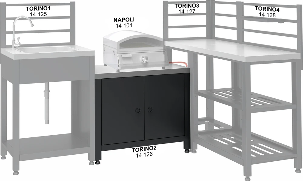 Cattara Modulinė grilio spintelė TORINO 2 lauko virtuvei, 80x47x69 cm