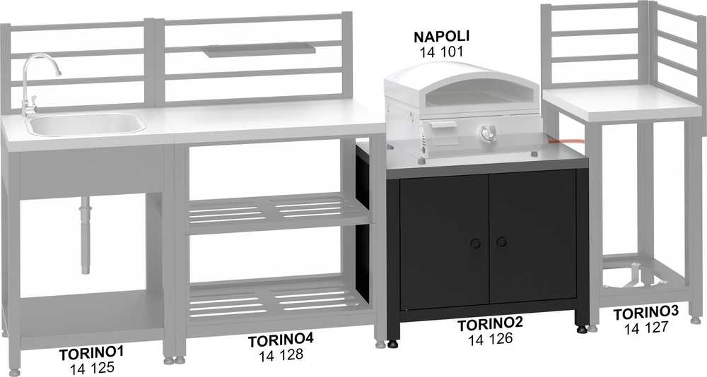 Cattara Lauko virtuvės modulinė grilio spintelė TORINO 2 80x47x69cm