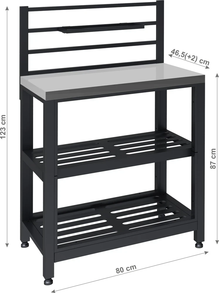 Cattara Modulinis stalas TORINO 4 lauko virtuvei, 80x47x123 cm