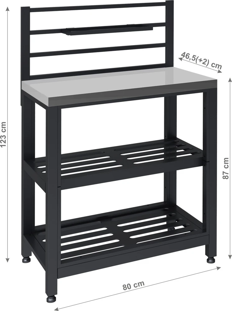 Cattara Modulinis stalas TORINO 4 lauko virtuvei, 80x47x123 cm