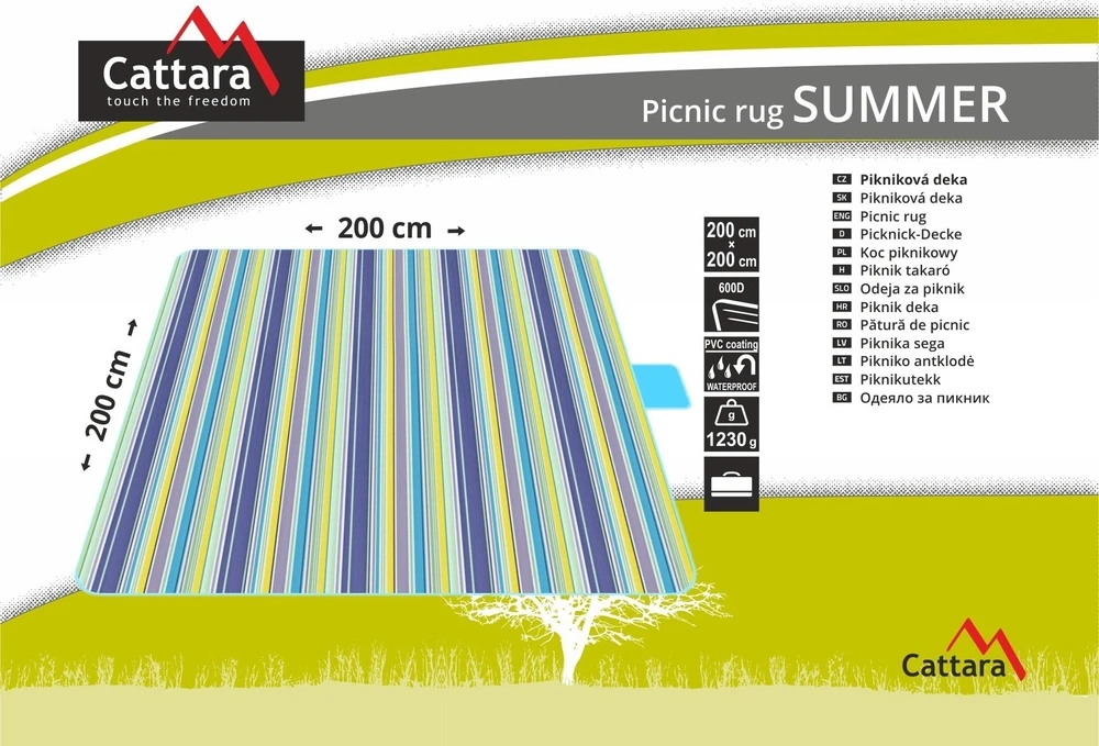 Cattara Pikniko pledas SUMMER 200x200cm