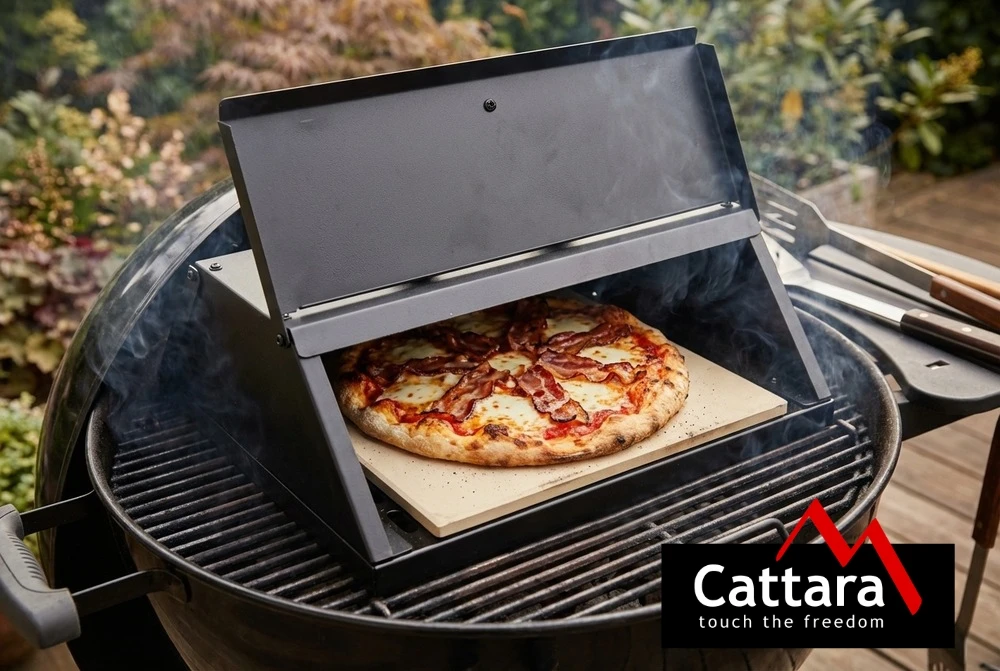 Cattara Picos krosnelė SALERNO su durelėmis ir termometru 40x35,5x21 cm