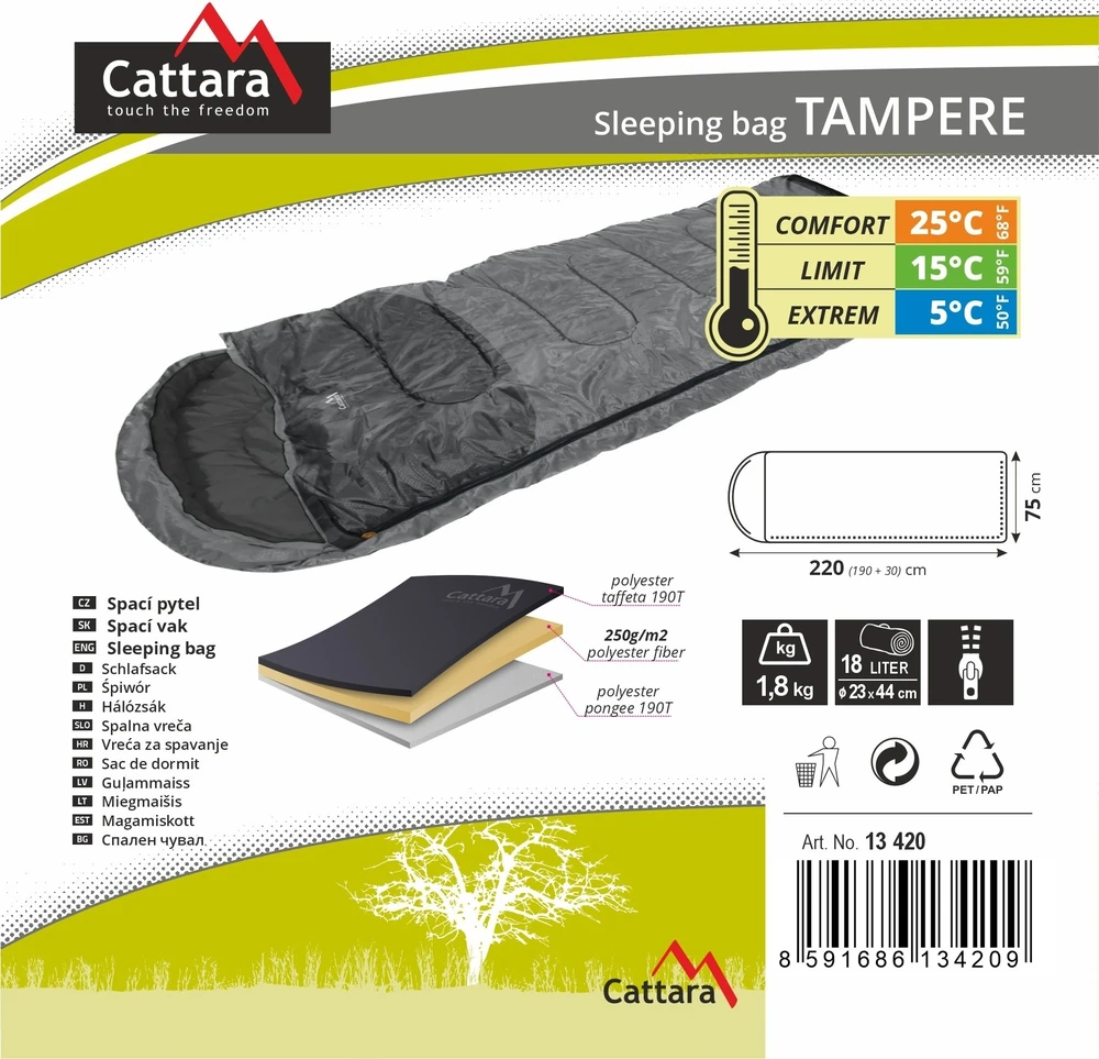 Cattara Antklodės tipo miegmaišis TAMPERE 5 °C