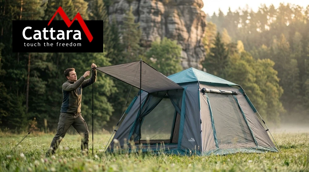 Cattara Greitai išskleidžiama palapinė LIVIGNO 3-4 asmenims 200x200x140 cm PU500mm