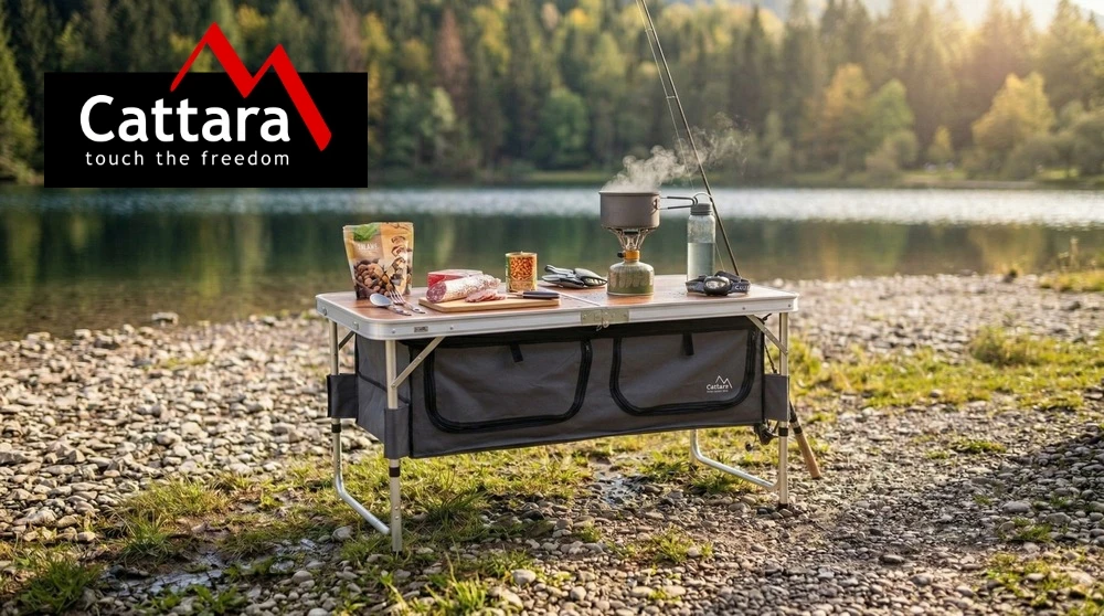 Cattara Sulankstomas kempingo stalas BLED, 60x120x70 cm