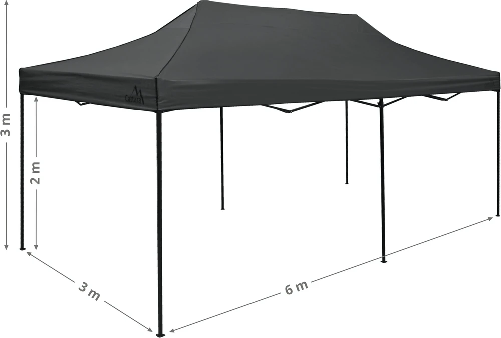 Cattara Sudedama pavėsinė-palapinė 3x6 m, pilka, vandeniui atspari