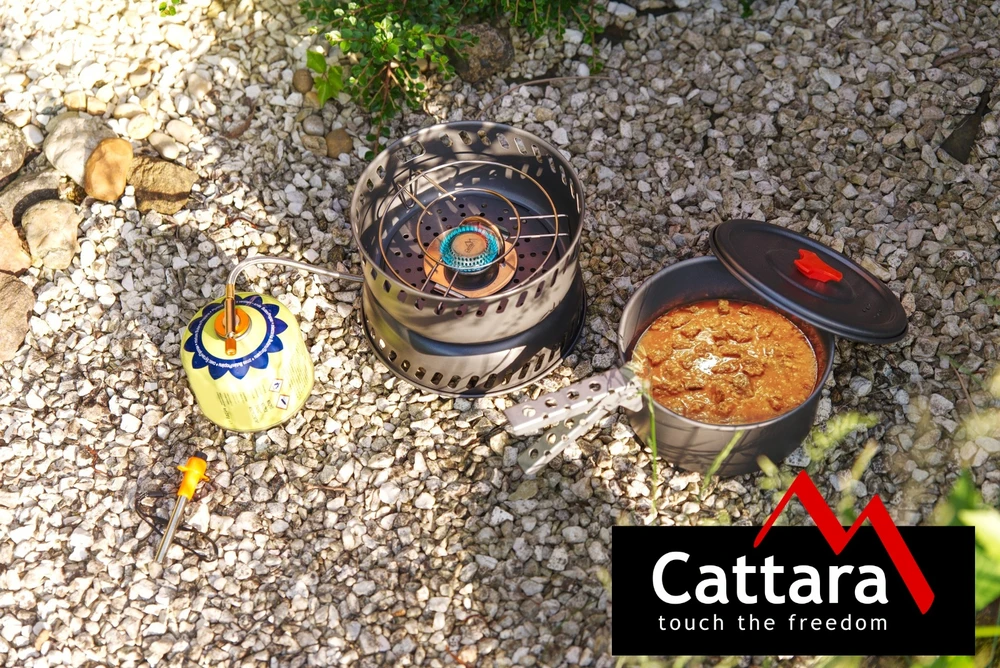 Cattara Indų su virykle rinkinys TREK, 9 dalių su priedais