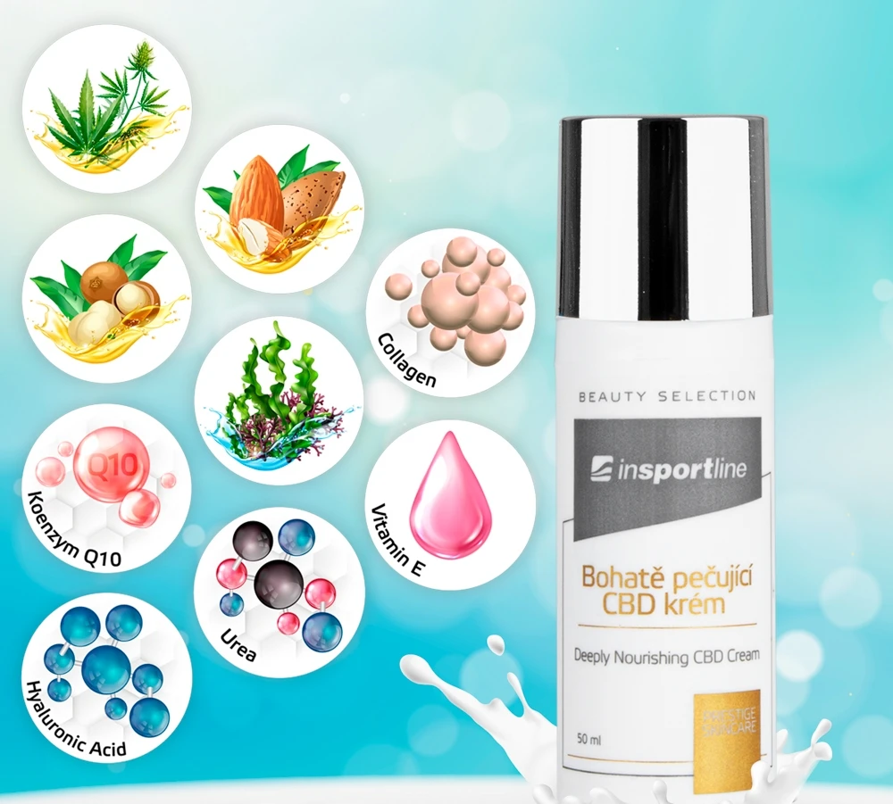 CBD odos kremas inSPORTline, 50 ml
