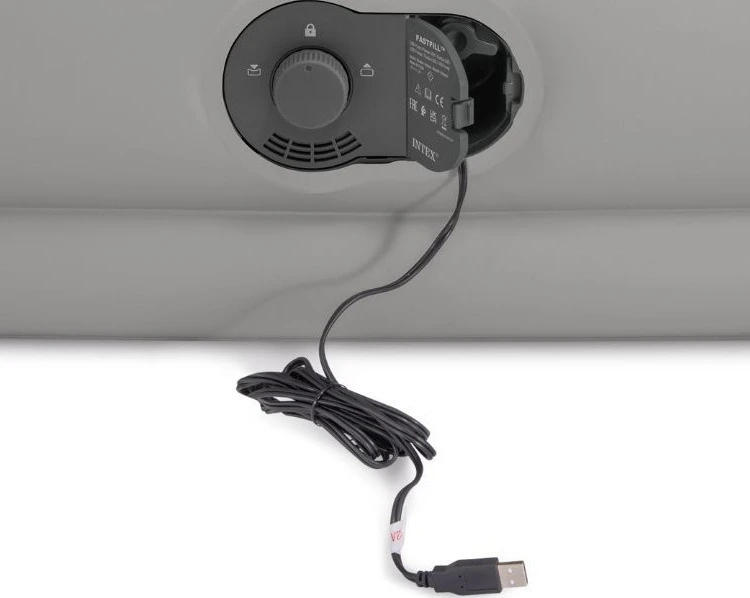 čiužinys pripučiamas vienvietis 191x99x36 cm su įmontuotu elektriniu USB siurbliu lova INTEX 64157