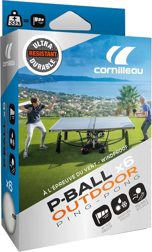 Stalo teniso kamuoliukai Cornilleau P-Ball Outdoor, laukui, 6 vnt.