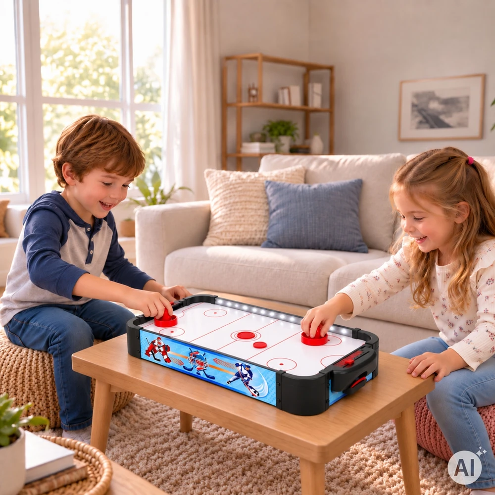 Cymbergaj air hockey stół do gry vaikams powietrzny hokej 58 cm priedai ECOTOYS