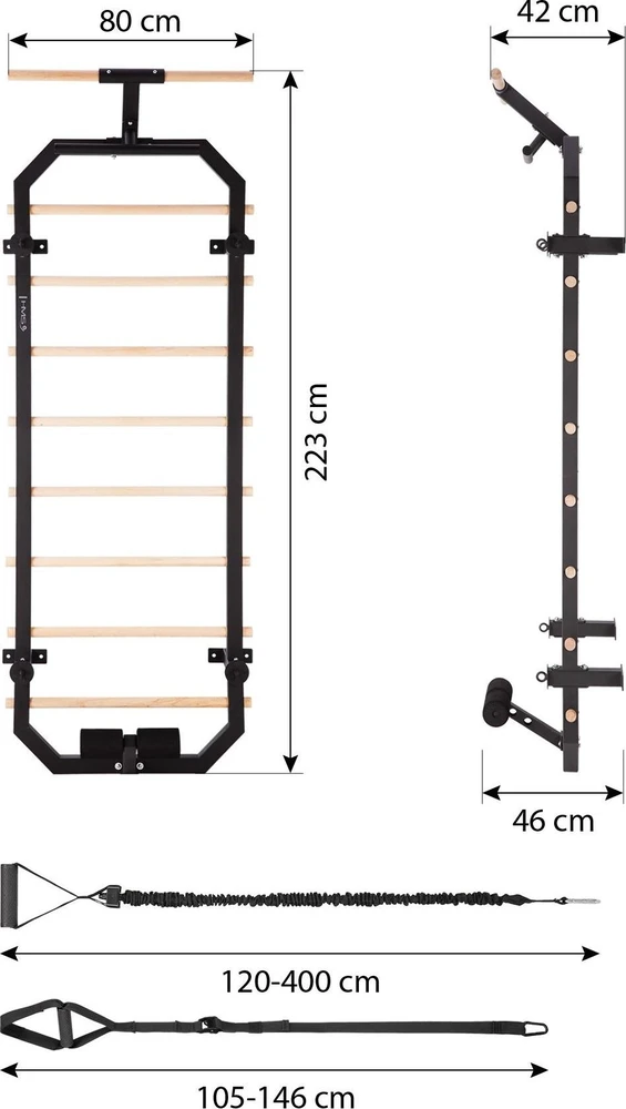 Daugiafunkcės gimnastikos kopėtėlės HMS DW2708