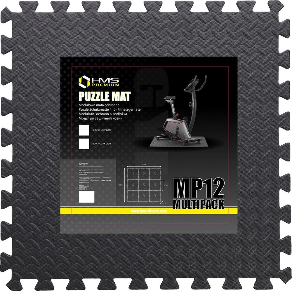 Sudedamas kilimėlis treniruotėms HMS Premium MP12, tamsiai pilkas