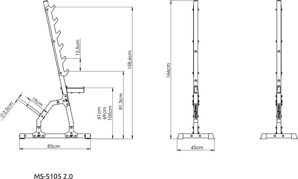 Daugiapakopiai stovai (2 vnt.) MS-S105 2.0 - Marbo Sport