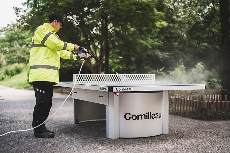Lauko teniso stalas Cornilleau 510M Campus Outdoor, pilkas aprašymas - Prekės nuotrauka