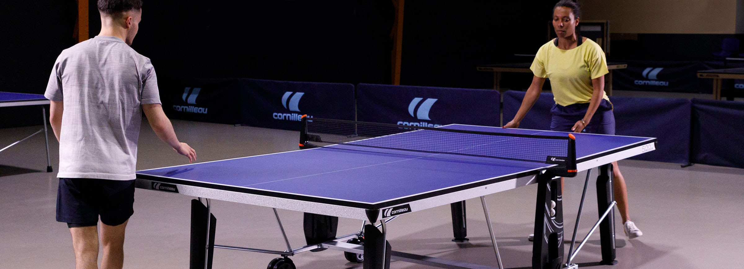 Stalo teniso stalas Cornilleau Sport 500 Indoor, pilkas aprašymas - Prekės nuotrauka