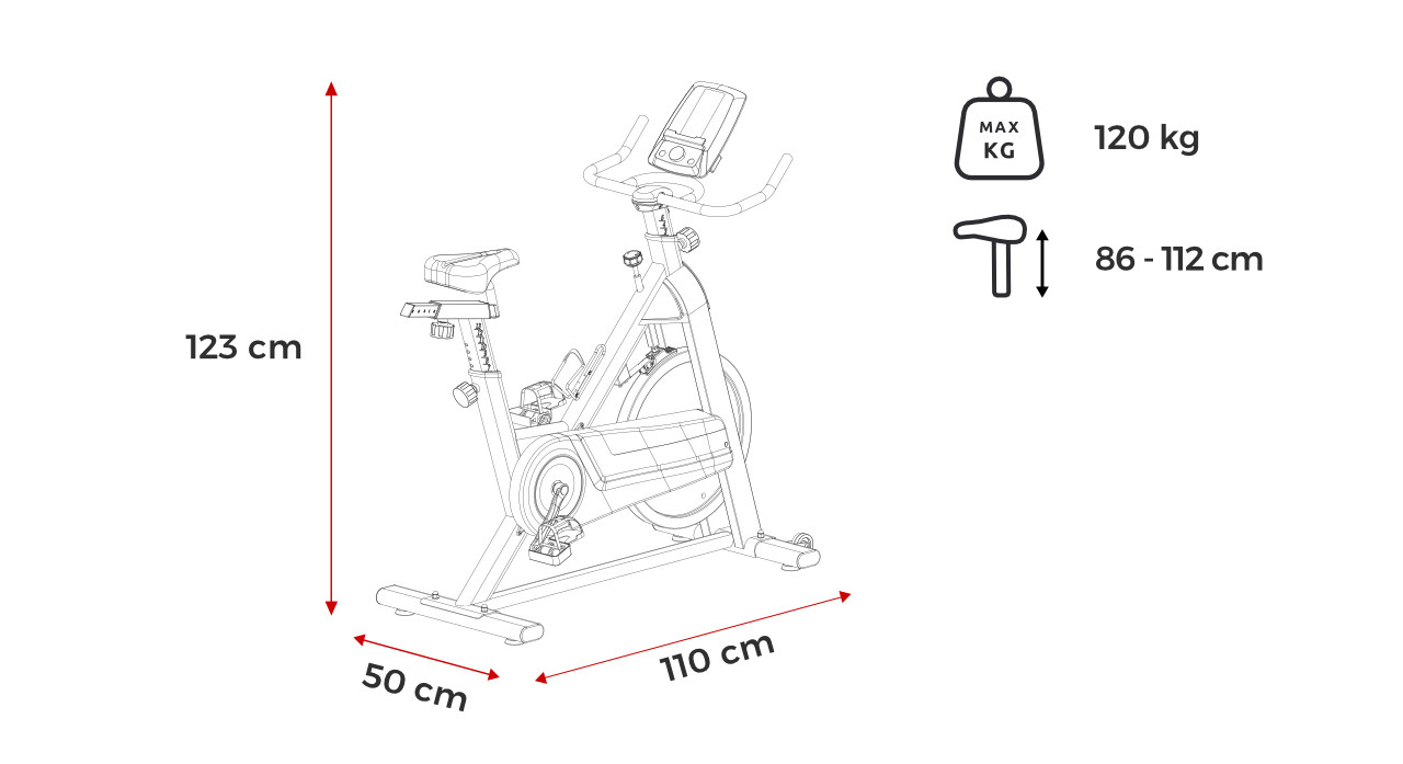 Sukamasis dviratis Spokey SHOTO (18 kg smagratis) aprašymas - Prekės nuotrauka